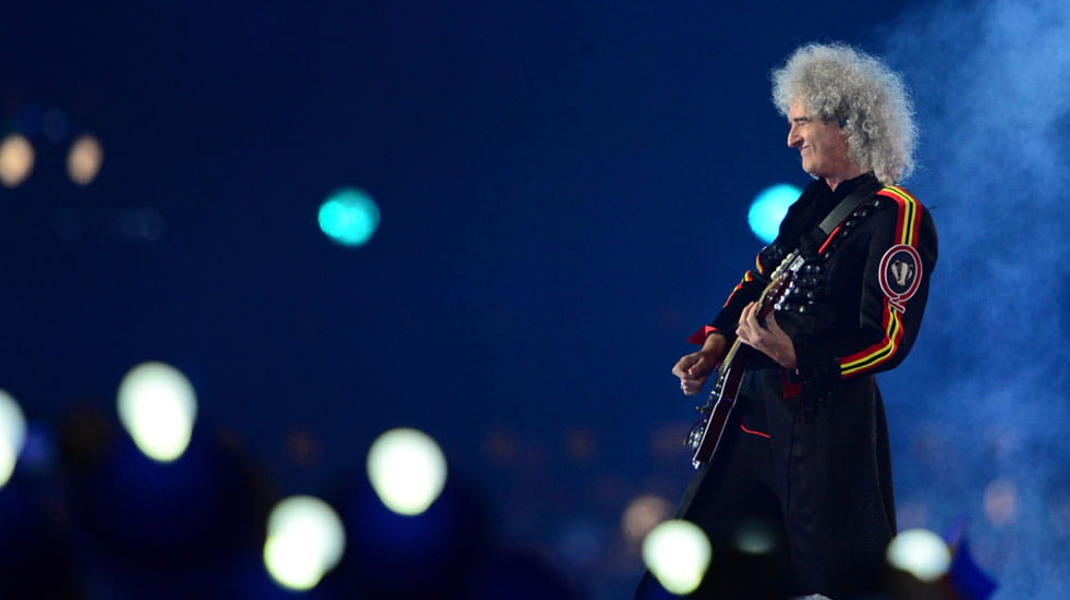 Queen guitarist Brian May on stage